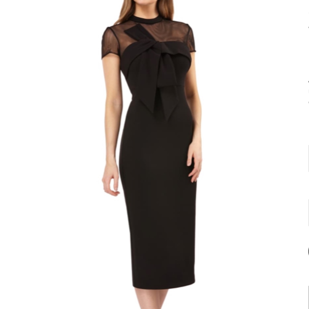 JS Collections Stretch Crepe Midi Dress